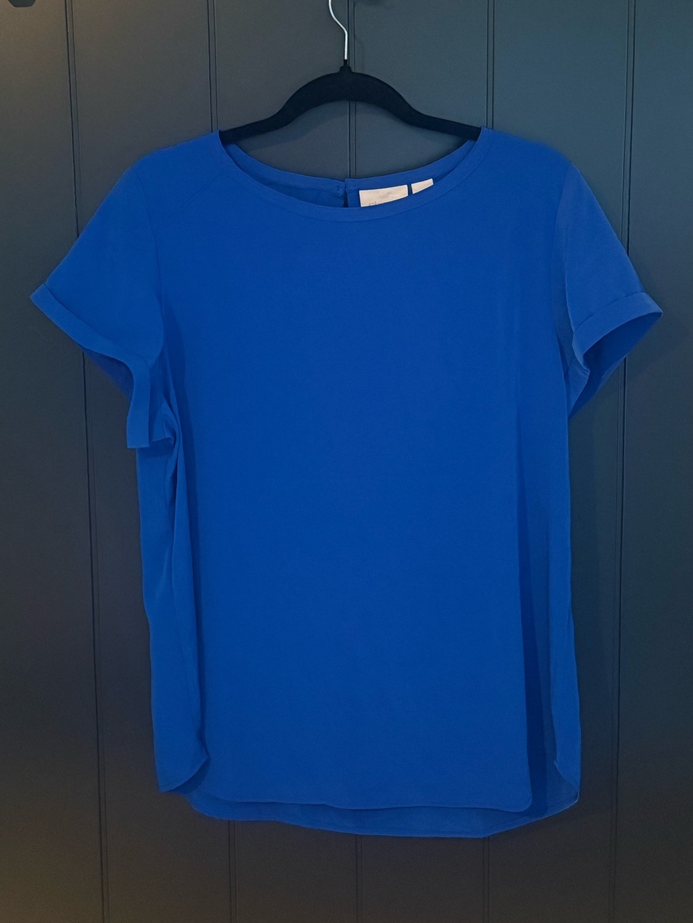 💙 NEW Chico's Women’s Royal Blue Short-Sleeve Crewneck Blouse - Size M